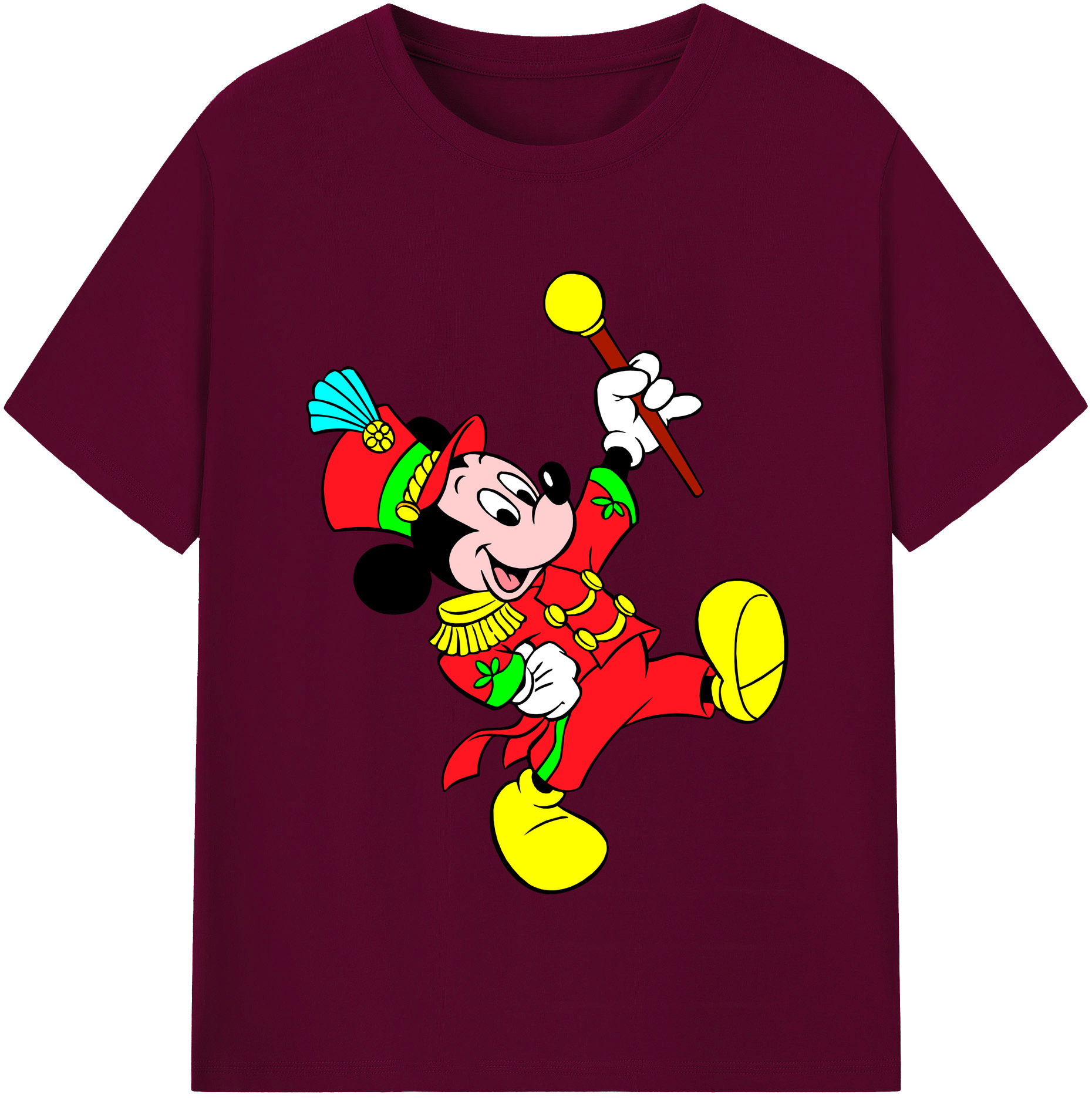 （画像用） ミッキーマウス Mickey Mouse レディースカジュアルプリントTシャツ（綿100％）